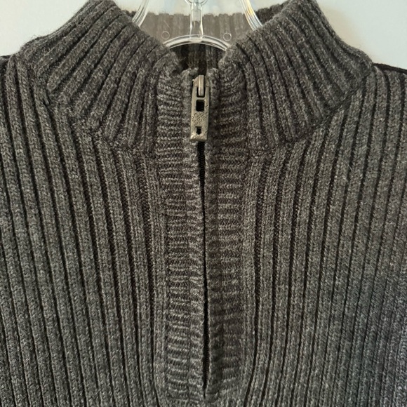 Point Zero Men’s Ribbed Knit Half-Zip Sweater XL Dark Grey - Picture 3 of 9